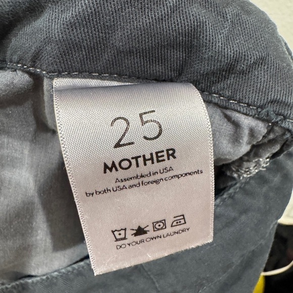 MOTHER The No Zip Misfit Faded Black Wash Girl, Boy Etc. Linen Blend Pants 25 - Picture 15 of 16
